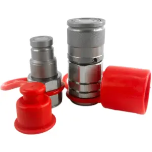 3/8" Flat Face Hydraulic Quick Connect Coupler Set 1/2" NPT Thread ISO 16028