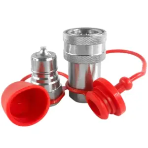 3/4" body size Ag Hydraulic Quick Connect Coupler Set, 3/4 NPT Thread, with dust cap Poppet Style