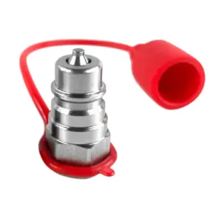 1/4" ISO 5675 Hydraulic Quick Coupler – Male, #6 SAE (Dash-06) 3/8" (9/16″-18 UNF), Poppet Valve