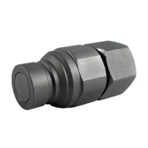 FF-16 M NPT34 5/8" Body Size Flat Face Male Coupler with NPT 3/4" Thread Zinc-Nickel Plating ISO 16028