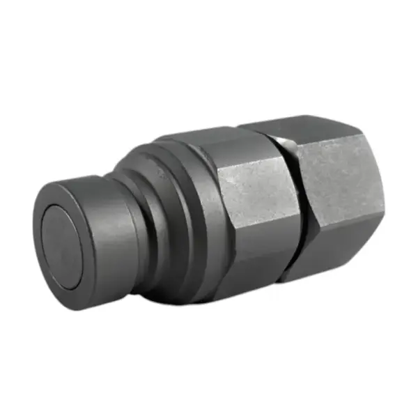 FF-16 M NPT34 5/8" Body Size Flat Face Male Coupler with NPT 3/4" Thread Zinc-Nickel Plating ISO 16028