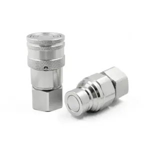 5/8" Flat Face Hydraulic Quick Coupler Set – 3/4" NPT Thread (Male & Female)