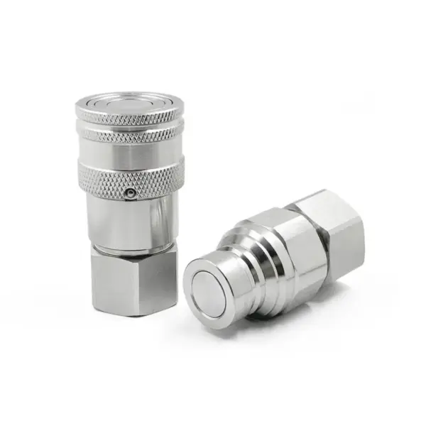 5/8" Flat Face Hydraulic Quick Coupler Set – 3/4" NPT Thread (Male & Female)