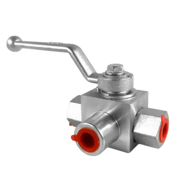 Hydraulic 3 Way Ball Valve with Fixing Holes 1/4" NPT Thread